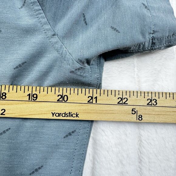 Vuori Shirt SS Bridge Button Down Mens L Blue All Over Print Stretch Performance - Picture 3 of 12